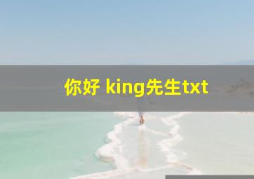 你好 king先生txt